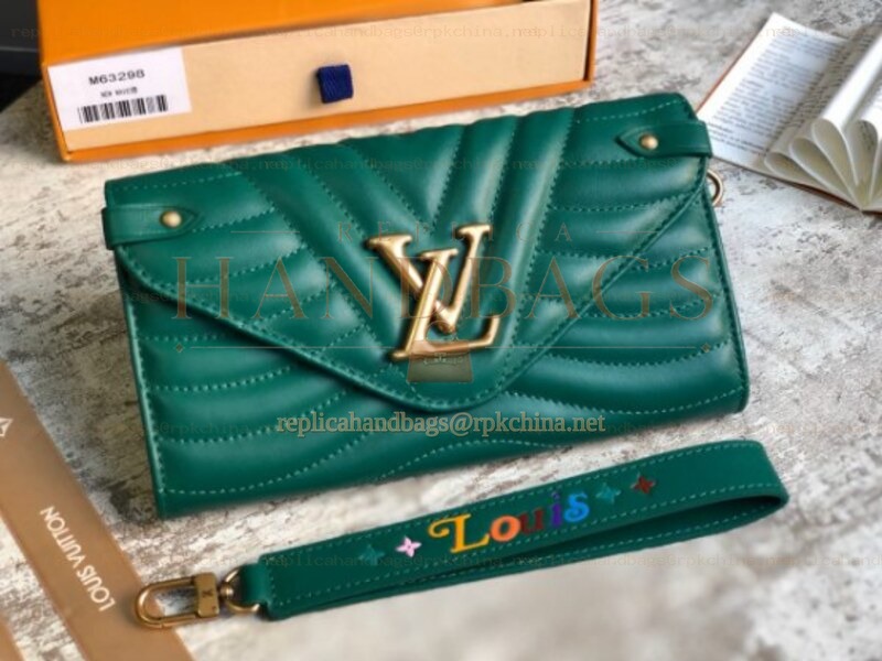 Replica Louis Vuitton Green Quilted New Wave Long Wallet