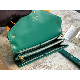 Replica Louis Vuitton Green Quilted New Wave Long Wallet