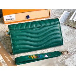 Replica Louis Vuitton Green Quilted New Wave Long Wallet
