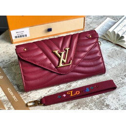 Replica Louis Vuitton Burgundy Quilted New Wave Long Wallet
