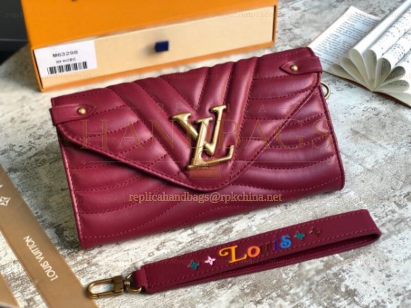Replica Louis Vuitton Burgundy Quilted New Wave Long Wallet