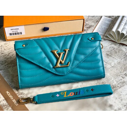 Replica Louis Vuitton Turquoise Quilted New Wave Long Wallet