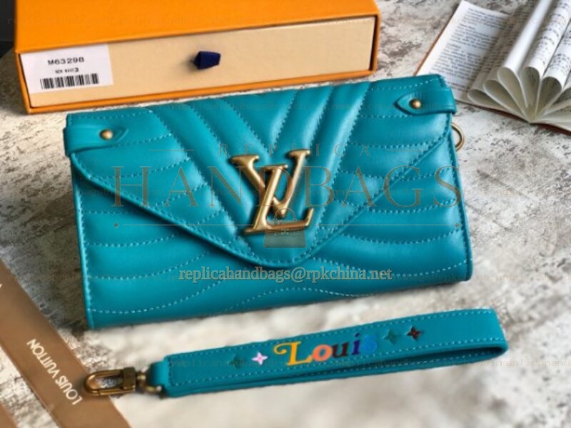 Replica Louis Vuitton Turquoise Quilted New Wave Long Wallet