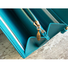 Replica Louis Vuitton Turquoise Quilted New Wave Long Wallet