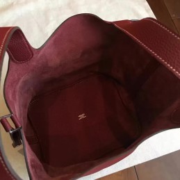 Replica Hermes Burgundy Picotin Lock 22 Bag