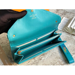 Replica Louis Vuitton Turquoise Quilted New Wave Long Wallet