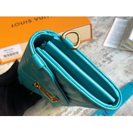 Replica Louis Vuitton Turquoise Quilted New Wave Long Wallet