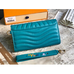 Replica Louis Vuitton Turquoise Quilted New Wave Long Wallet