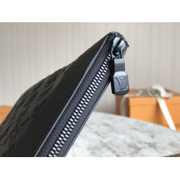 Replica Louis Vuitton Black Embossed Monogram Leather Discovery Pochette