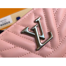 Replica Louis Vuitton Pale Pink Quilted New Wave Zipped Compact Wallet