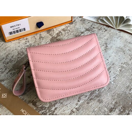 Replica Louis Vuitton Pale Pink Quilted New Wave Zipped Compact Wallet