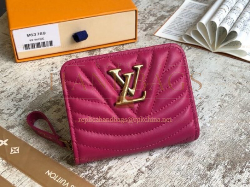 Replica Louis Vuitton Fuchsia Quilted New Wave Zipped Compact Wallet