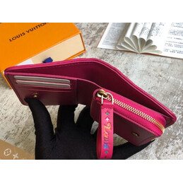 Replica Louis Vuitton Fuchsia Quilted New Wave Zipped Compact Wallet