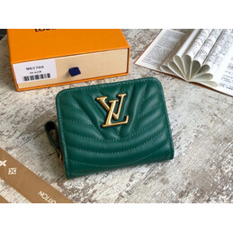 Replica Louis Vuitton Green Quilted New Wave Zipped Compact Wallet