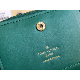 Replica Louis Vuitton Green Quilted New Wave Zipped Compact Wallet