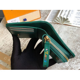 Replica Louis Vuitton Green Quilted New Wave Zipped Compact Wallet