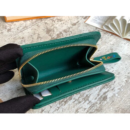Replica Louis Vuitton Green Quilted New Wave Zipped Compact Wallet