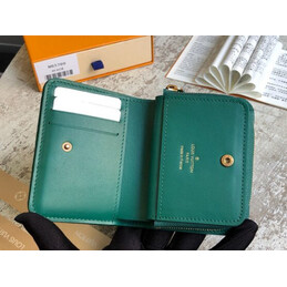Replica Louis Vuitton Green Quilted New Wave Zipped Compact Wallet