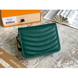 Replica Louis Vuitton Green Quilted New Wave Zipped Compact Wallet