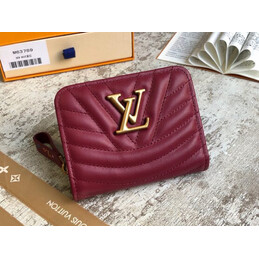 Replica Louis Vuitton Burgundy Quilted New Wave Zipped Compact Wallet