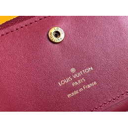 Replica Louis Vuitton Burgundy Quilted New Wave Zipped Compact Wallet