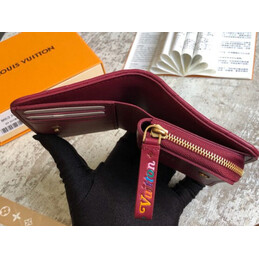 Replica Louis Vuitton Burgundy Quilted New Wave Zipped Compact Wallet