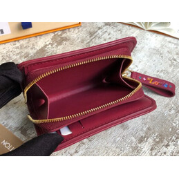 Replica Louis Vuitton Burgundy Quilted New Wave Zipped Compact Wallet