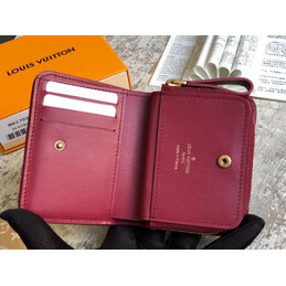 Replica Louis Vuitton Burgundy Quilted New Wave Zipped Compact Wallet