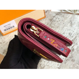 Replica Louis Vuitton Burgundy Quilted New Wave Zipped Compact Wallet