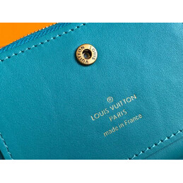 Replica Louis Vuitton Turquoise Quilted New Wave Zipped Compact Wallet