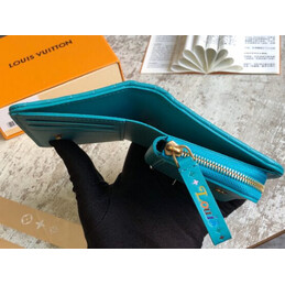 Replica Louis Vuitton Turquoise Quilted New Wave Zipped Compact Wallet