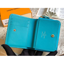 Replica Louis Vuitton Turquoise Quilted New Wave Zipped Compact Wallet