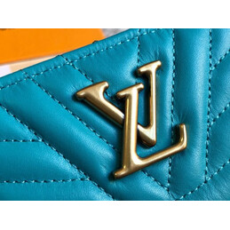 Replica Louis Vuitton Turquoise Quilted New Wave Zipped Compact Wallet