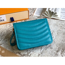 Replica Louis Vuitton Turquoise Quilted New Wave Zipped Compact Wallet