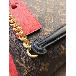Replica Louis Vuitton Brown Monogram Red Trim Surene MM
