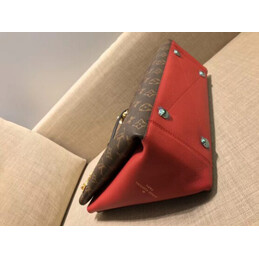 Replica Louis Vuitton Brown Monogram Red Trim Surene MM