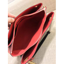 Replica Louis Vuitton Brown Monogram Red Trim Surene MM