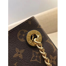 Replica Louis Vuitton Brown Monogram Black Trim Surene MM