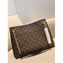 Replica Louis Vuitton Brown Monogram Black Trim Surene MM