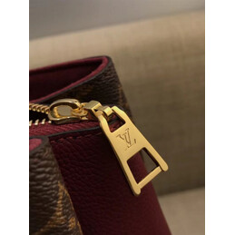 Replica Louis Vuitton Brown Monogram Burgundy Trim Surene MM
