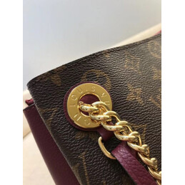 Replica Louis Vuitton Brown Monogram Burgundy Trim Surene MM