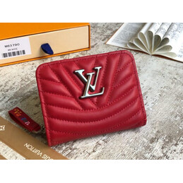 Replica Louis Vuitton Red Quilted New Wave Zipped Compact Wallet
