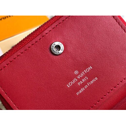 Replica Louis Vuitton Red Quilted New Wave Zipped Compact Wallet