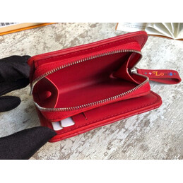Replica Louis Vuitton Red Quilted New Wave Zipped Compact Wallet