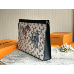 Replica Louis Vuitton White Savane Chapman Giraffe Pochette Voyage MM