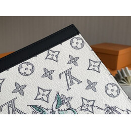 Replica Louis Vuitton White Savane Chapman Animal Print Pochette Voyage MM