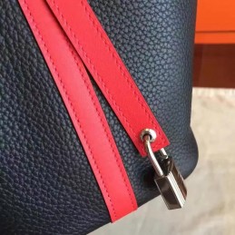 Replica Hermes Black Red Picotin Lock 13 Bag