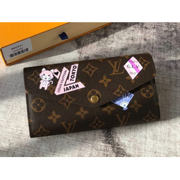 Replica Louis Vuitton Brown Monogram Japan Patch Sarah Wallet