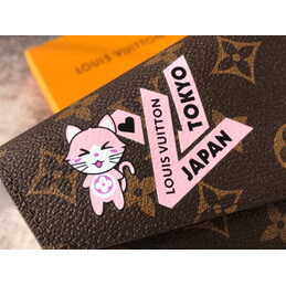 Replica Louis Vuitton Brown Monogram Japan Patch Sarah Wallet