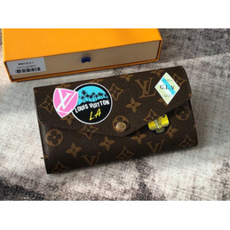 Replica Louis Vuitton Brown Monogram Los Angeles Patch Sarah Wallet